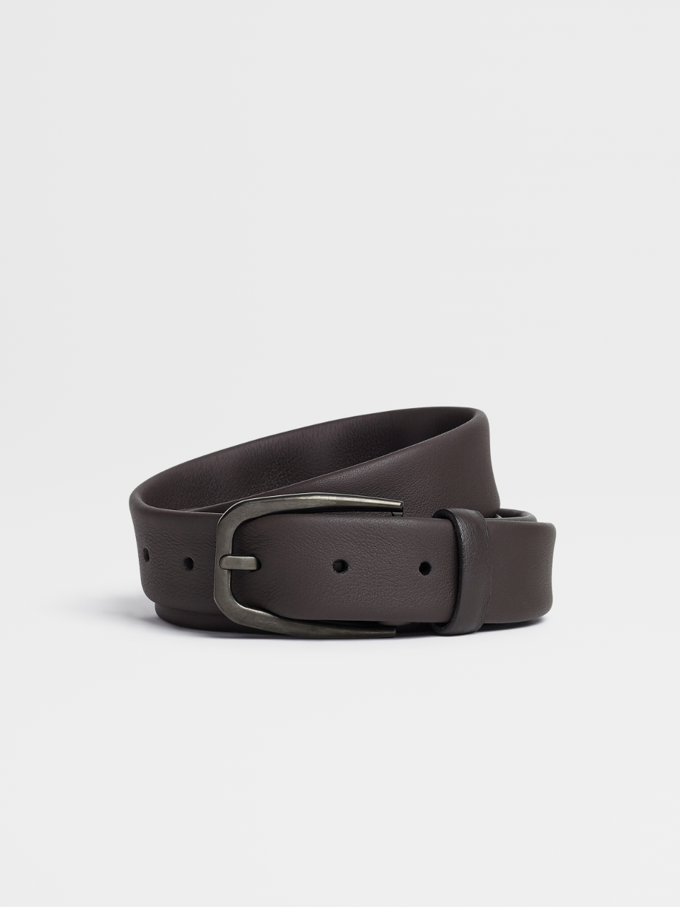 Dark Brown Smooth Leather Belt